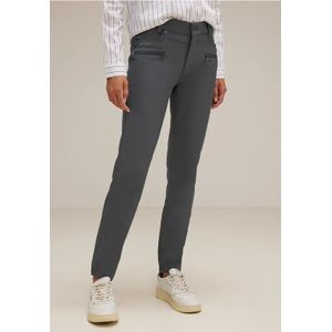 Street One Dames Slim-fit technostretch broek in Grijs, in size: 32