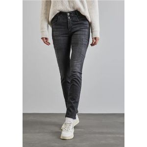 Street One - A378549 - Dames Jeans - Gewassen Zwart - Cargo Look