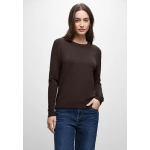 Street One Dames Trui met knoopdetail in Bruin, in size: 34