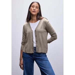Street One Dames Vest met V-hals in Beige, in size: 34