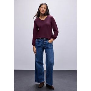 Street One Dames Silk-Look shirt in Rood, in size: 34