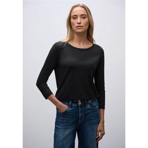 Street One Dames Shirt in lange stijl in Zwart, in size: 34
