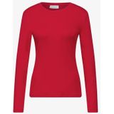 Street One - Studio - Dames Basic Shirt - Rood - Lange Mouwen