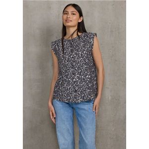 Street One Studio Dames Blousetop met ruches in Beige, in size: 34