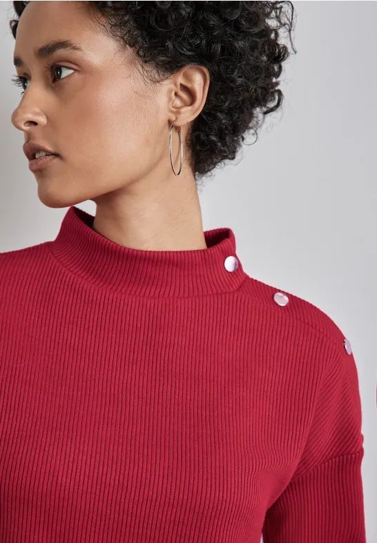 Street One - Gestructureerd Overhemd - Rood - Dames