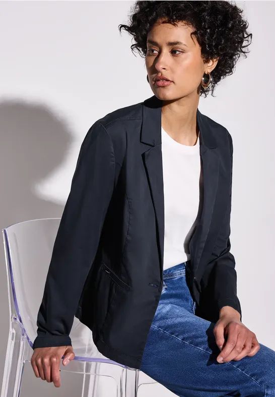 Street One - Korte Twill Blazer - Dames - Katoenmix - Moderne Look