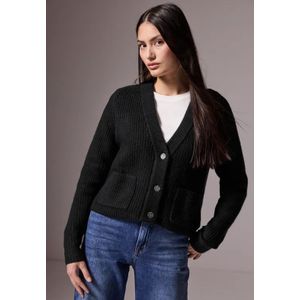 Street One - Studio F253899 - Cosy Short Cardigan - Zwart - Dames