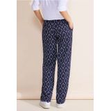 Street One Dames Casual fit jacquard broek in Blauw, in size: 32