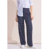Street One Dames Casual fit jacquard broek in Blauw, in size: 32