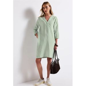 Street One Dames Tuniekjurk van linnen in Groen, in size: 34