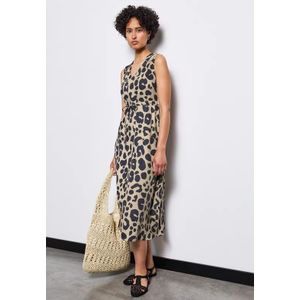 Street One Dames Gedessineerde midi-jurk in Beige, in size: 34