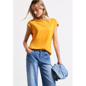 Street One Dames Shirt met boothals in Geel, in size: 36