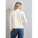 Street One - Long Sleeve Turtleneck Knit Sweater - Wit - Acryl/Nylon/Polyester/Viscose
