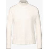 Street One - Long Sleeve Turtleneck Knit Sweater - Wit - Acryl/Nylon/Polyester/Viscose
