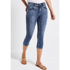 Street One Dames Slim Fit 3/4 jeans in Blauw, in size: 25
