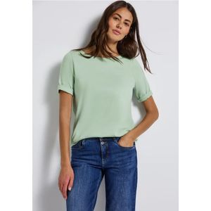 Street One Dames Shirt met boothals in Groen, in size: 34