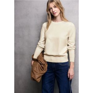 Street One Studio Dames Trui met pofmouwen in Beige, in size: 34
