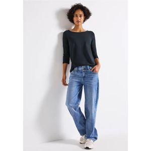Street One Dames Shirt met boothals in Blauw, in size: 34