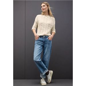 Street One Dames Jumper met kabelpatroon in Beige, in size: 34