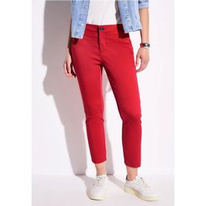 Street One Dames 7/8 satijnen broek in Rood, in size: 46