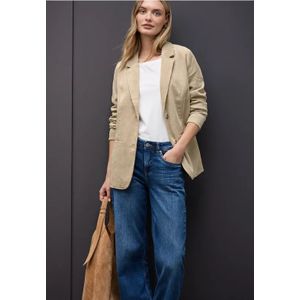 Street One Dames Lange corduroy blazer in Beige, in size: 34