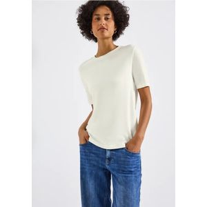 Street One - Dames Basic Shirt - Wit - Katoen-Modalmix