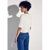 Street One - A322693 - Damesjas - Gebroken Wit - Gebreide Look