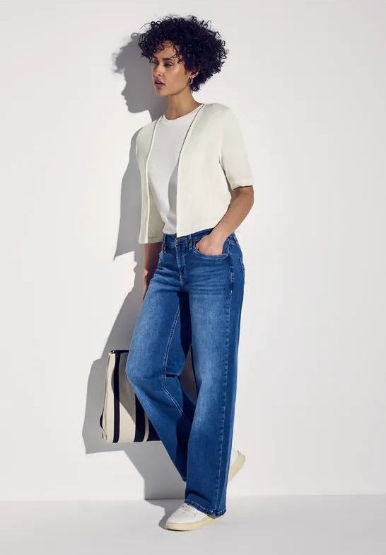 Street One Gebreide jas voor dames, off-white, 38