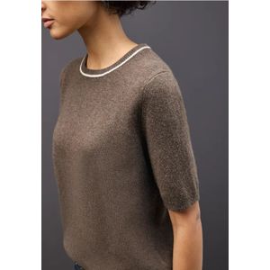 Street One Dames Trui met korte mouwen in Bruin, in size: 36