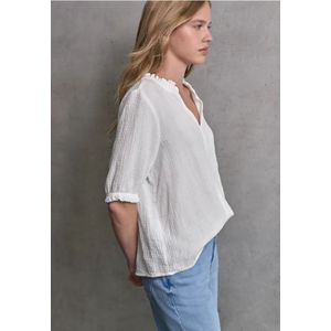 Street One Studio Dames Tuniek van mousseline in Wit, in size: 36