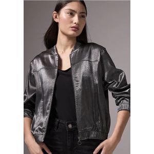 Street One Studio Dames Glinsterende blouson in Zilver, in size: 42