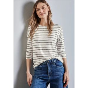 Street One Dames Gestreept overhemd in Wit, in size: 46