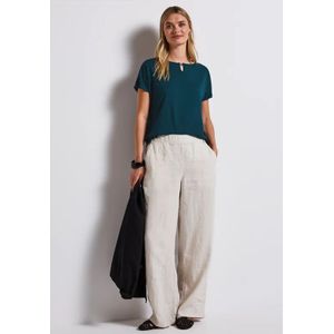 Street One - T-shirt - Wit - Viscosemix - Bateau Halslijn