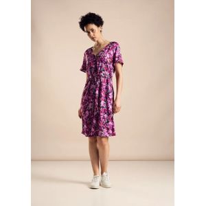 Street One Dames Jurk tot op de knie met print in Pink, in size: 42