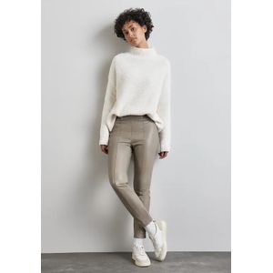 Street One Dames Broek met coating in Beige, in size: 46