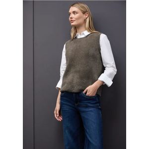 Street One Dames Mouwloze trui in Bruin, in size: 34