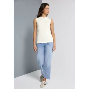 Street One Studio Dames Top met col in Wit, in size: 40