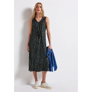 Street One Dames Gedessineerde midi-jurk in Groen, in size: 34