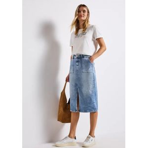 Street One - Denim Rok - Blauw - High Waist - Dames