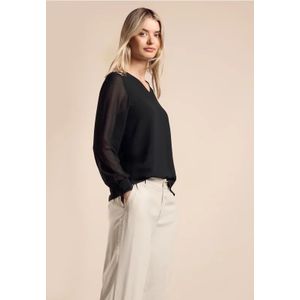 Street One - Dameshemd - Chiffon - Licht - V-hals - Lange Mouwen