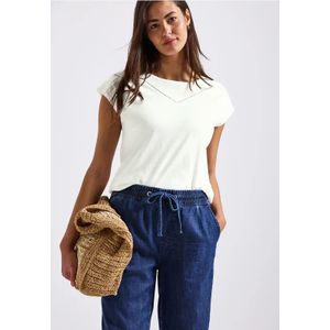 STREET ONE - Shirttop - Offwhite - Met Decoratieve Tape