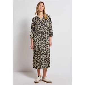 Street One - Gedessineerde Volant Jurk - Beige - Dames