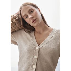 Street One Dames Glinsterend vest in Beige, in size: 46