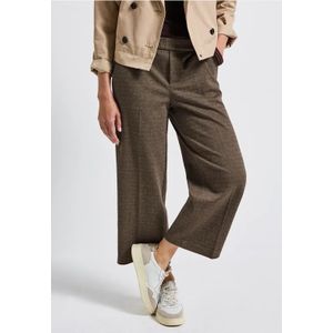 Street One Dames Broek met gedessineerde straight legs in Bruin, in size: 32