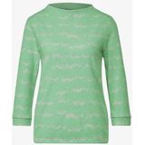 Street One - A320887 - T-shirt - Lentelichtgroen - 3/4 Mouwen, Gestreept