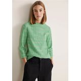 Street One - A320887 - T-shirt - Lentelichtgroen - 3/4 Mouwen, Gestreept