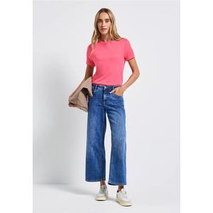 Street One Dames Basic shirt met col in Roze, in size: 34