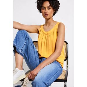 Street One Dames Top in structuurmix in Geel, in size: 34