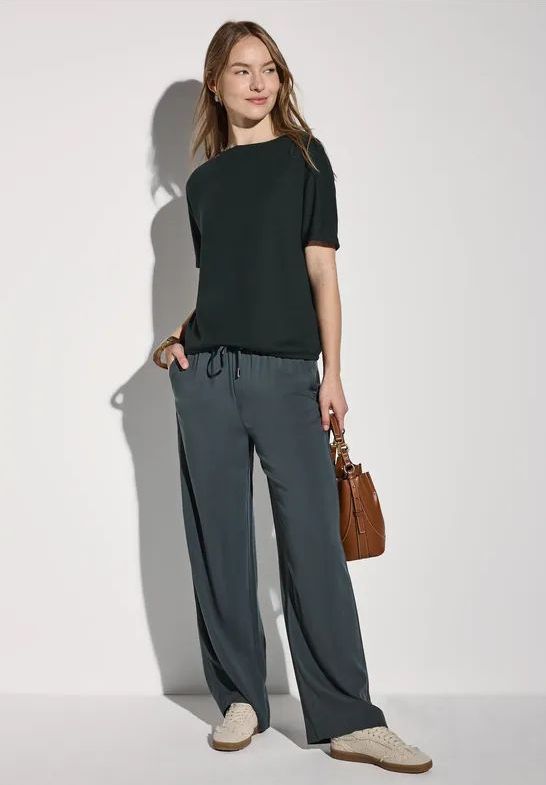 Street One - Dames Shirt - Groen - Met Boothals