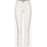 Street One Dames Gestreepte casual fit broek in Wit, in size: 44